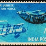 INDIA SILVER JUBILEE INDIAN AIR FORCE USED STAMPS