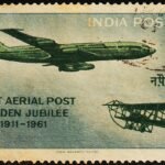 INDIA FIRST AERIAL POST USED STAMPS