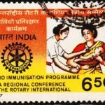 INDIA ROTARY, POLIO IMMUNISATION USED STAMPS