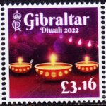 GIBRALTAR DIWALI 3V SET MINT NH STAMPS