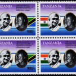 2019, TANZANIA - 150TH ANNIVERSARY OF BIRTH OF MAHATMA GANDHI MINT NH STAMPS BLOCK #D18
