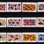 FRANCE 2019 INSPIRED NATURE PATTERNS 12V SET USED STAMPS #K30