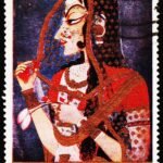 INDIA RADHA PAINTING USED STAMPS #P25