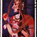 INDIA RADHA PAINTING USED STAMPS