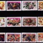 FRANCE 2021 FLORAL PATTERNS 12V COMPELET SET USED STAMPS #K12