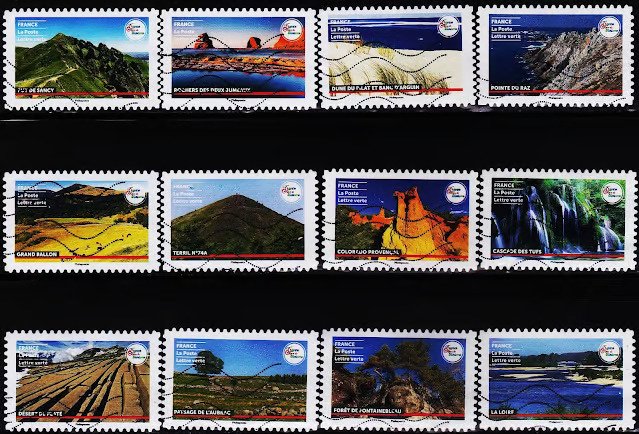 FRANCE 2021 LAND OF TOURISM 12V COMPELET SET USED STAMPS #K17