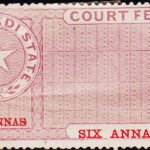 INDIAN STATE SAVANTVADI 6AN C/F REVENUE RARE OLD FISCAL MINT LH STAMPS #3031