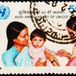 INDIA 40TH ANNIVERSARY OF UNICEF USED STAMPS