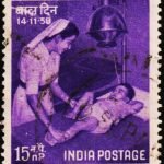 INDIA NURSE AND CHILD USED STAMPS