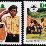 DOMINICA BOY SCOUT 2 DIFFERENT MINT NH STAMPS #2010