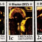 GRENADA GRENADINES 1975 EASTER 3 DIFFERENT MINT NH STAMPS #2010