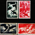 FRANCE 1946 AIRMAIL 4 DIFFERENT MINT NH NO GUM STAMPS #K4