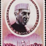 AJMAN 1972 NEHRU AND TAJMAHAL USED STAMPS CTO#2012