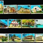 FIJI ARCHITECTURE 12 DIFFERENT USED STAMPS #2003