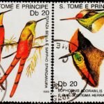 S. TOME AND PRINCIPE BIRDS 2 DIFFERENT USED STAMPS CTO #3010