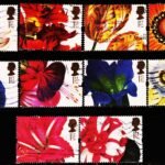 GREAT BRITAIN FLOWERS 10 DIFFERENT USED STAMPS #3001
