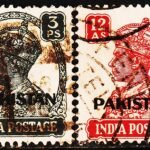 BRITISH INDIA KGVI OVERPRINTED PAKISTAN 2 DIFFERENT USED STAMPS #P33