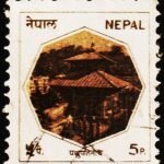 NEPAL PASHUPATINATH 5P HINDU TEMPLE KATHMANDU USED STAMPS #P27