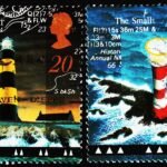 GREAT BRITAIN LIGHTHOUSE 2 DIFFERENT USED STAMPS #3001