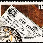 INDIA THE TIMES OF INDIA NEWSPAPER USED STAMPS