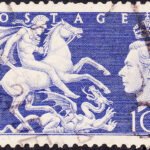 GREAT BRITAIN 1951 KGVI 10Sh OLD USED STAMPS #3001