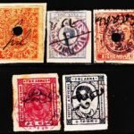 INDIAN STATE KISHANGARH 5 DIFFERENT COURT FEE FISCAL USED STAMPS #3003