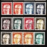 GERMANY GUSTAV HEINEMANN FORMER PRESIDENT 20 DIFFERENT USED STAMPS#3022