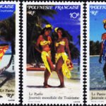 FRENCH POLYNESIA 1990 WORLD TOURISM DAY 3 DIFFERENT MINT NH STAMPS SET #2004