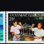 FRENCH POLYNESIA 1992 CHILDREN'S PASTIMES 3 DIFFERENT MINT NH STAMPS SET #2004