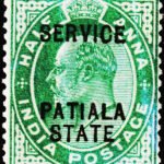INDIAN STATE PATIALA KED VII SERVICE 1/2 AN OLD MINT STAMPS NO GUM #2019