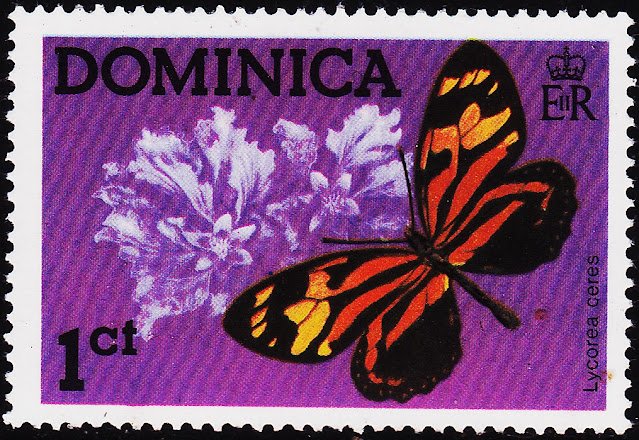 DOMINICA 1975 BUTTERFLY MINT NH STAMPS