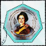 THAILAND 2016 QUEEN 100 BHAT SILVER COLOR USED STAMPS #2007