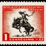 URUGUAY 1954 TRADITION ART OF HORSE TAMING MINT NH STAMPS #D14