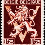 BELGIUM 1944 HERALDIC LION WITH 'V' MINT NH STAMPS
