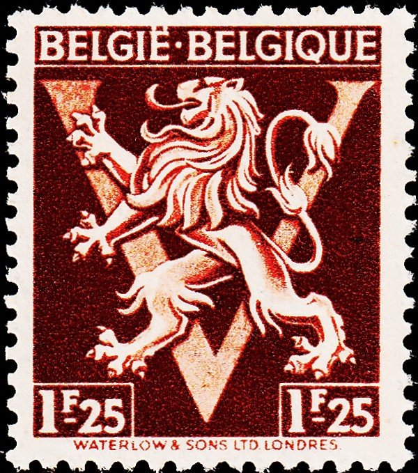 BELGIUM 1944 HERALDIC LION WITH 'V' MINT NH STAMPS