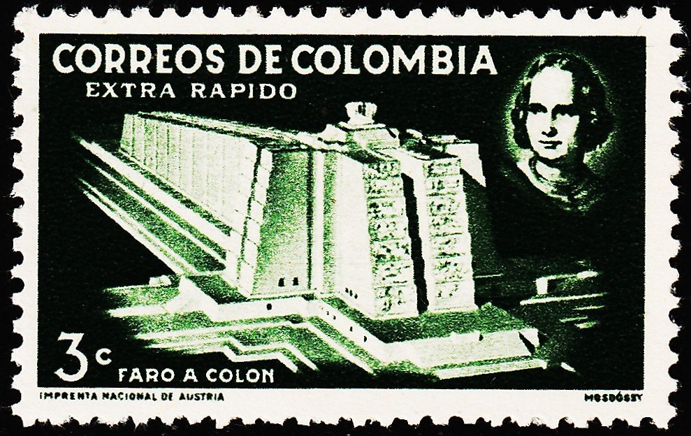 COLOMBIA 1956 COLUMBUS MEMORIAL LIGHTHOUSE MINT NH STAMPS #D15