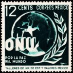 MEXICO 1946 UNITED NATIONS "FOR WORLD PEACE" MINT STAMPS NO GUM #D15