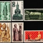 LAOS 1953 BUDDHA COMPLETE SET OF 6V MINT NH STAMPS #D25