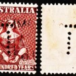 AUSTRALIA QV PERFIN ON OLD USED STAMPS #2028