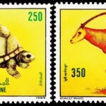 TUNISIA 1989 TORTOISE AND ORYX ANTELOPE 2V SET MINT NH STAMPS #D14