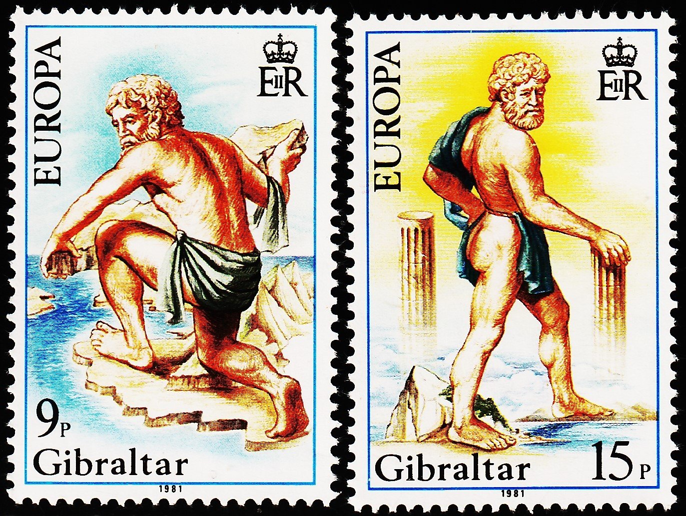 GIBRALTAR 1981 FOLKLORE EUROPA STAMP 2V SET MINT NH STAMPS