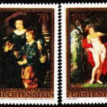 LIECHTENSTEIN 1976 PAINTINGS OF PETER PAUL RUBENS 3 DIFFERENT MINT NH STAMPS #D15