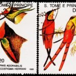 S. TOME AND PRINCIPE BIRDS 2 DIFFERENT USED STAMPS CTO