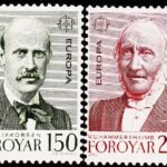 FAROE ISLANDS 1980 FAMOUS PEOPLE EUROPA STAMP 2V SET MINT NH STAMPS #D33