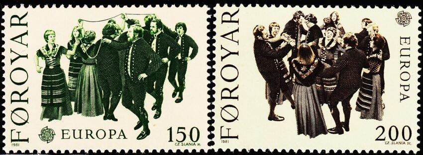 FAROE ISLANDS 1981 FOLKLORE EUROPA STAMP 2V SET MINT NH STAMPS