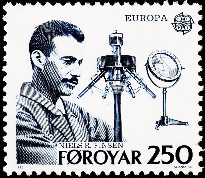 FAROE ISLANDS 1983 NIELS RYBERG FINSEN, NOBEL AWARD WINNER MINT NH STAMPS