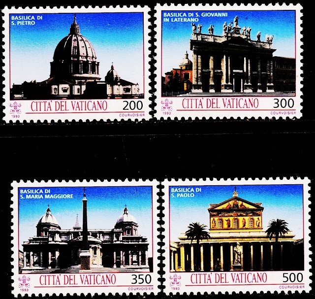 VATICAN CITY 1993 MEMORIAL BUILDINGS 4 DIFFERENT MINT NH STAMPS
