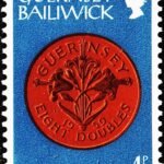 GUERNSEY COIN ON STAMP MINT NH STAMPS