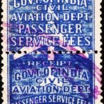 INDIA CIVIL AVIATION DEPT PASSENGER SERVICE FEES RS15 FISCAL USED STAMPS CENTER PERFORATED #3041