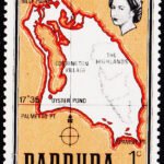 BARBUDA QEII MAP 1C MINT NH STAMPS